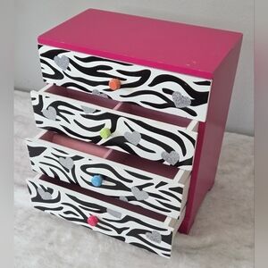 Pink and Zebra Jewelry Organizer 4 Drawers Kohl's